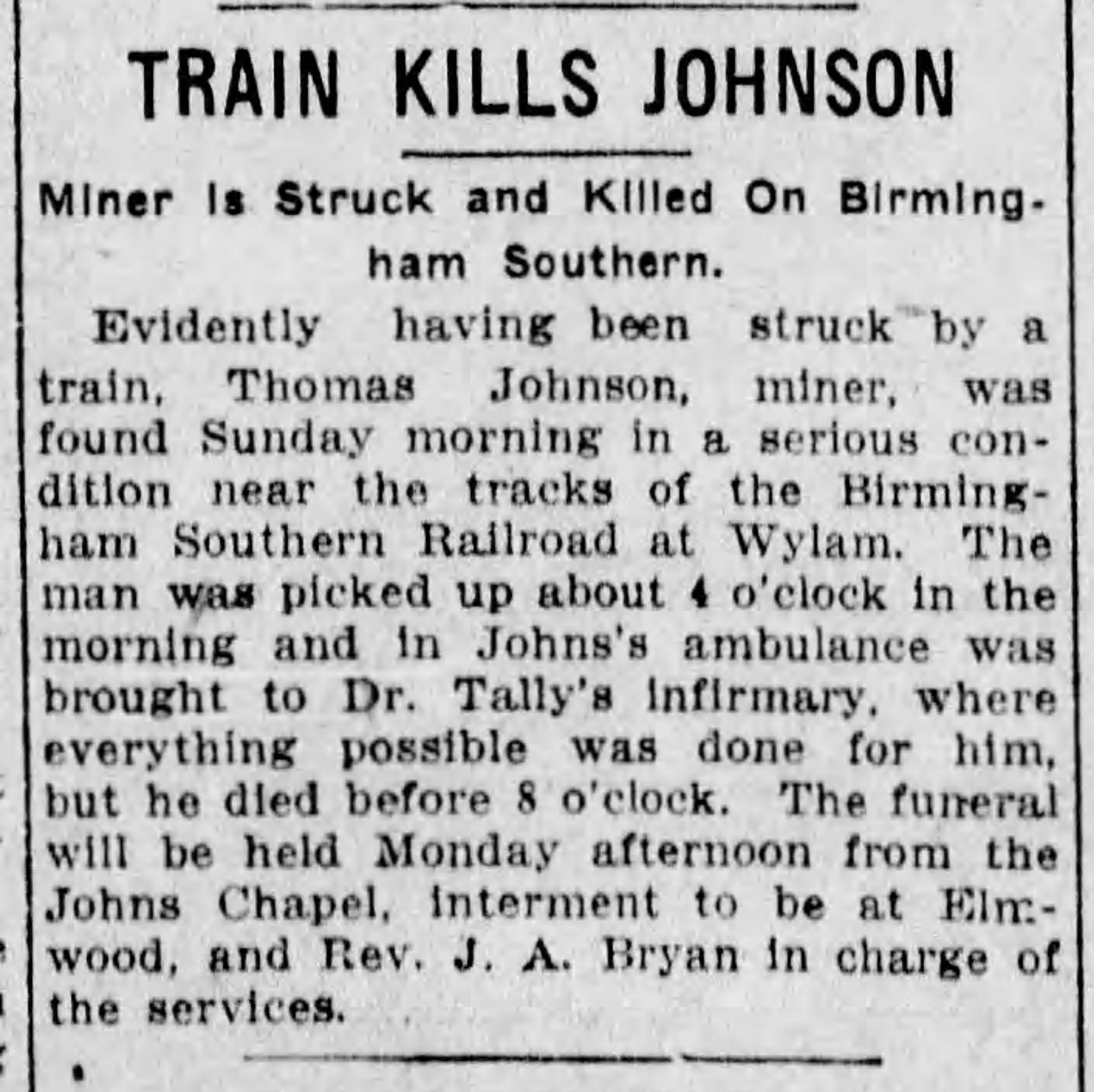 Thomas Johnson obituary